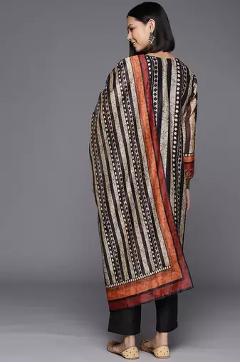 Printed Regular Chanderi Cotton Kurta with Trousers & Dupatta