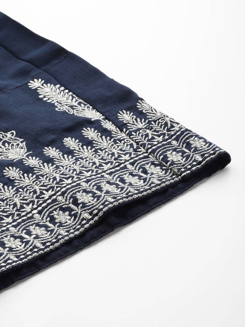 Women Ethnic Motifs Embroidered Regular Kurta with Trousers & With Dupatta