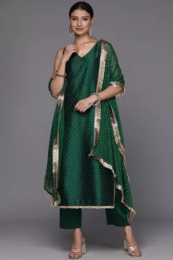 Women Regular Kurta with Trousers & With Dupatta