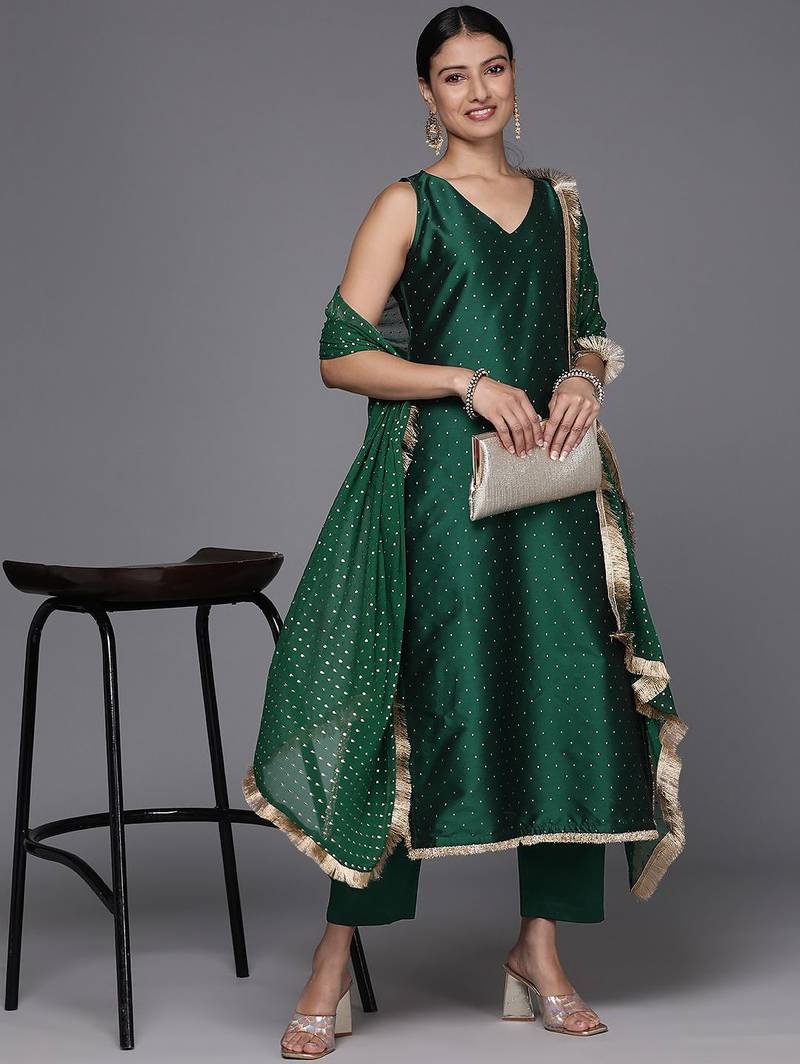 Women Regular Kurta with Trousers & With Dupatta