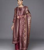 Ethnic Motifs Printed Chanderi Silk Kurta With Trousers & Dupatta