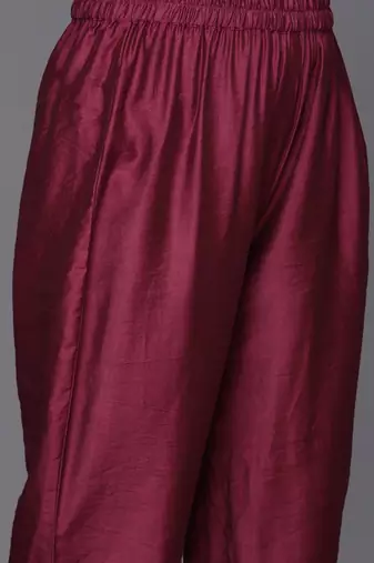 Ethnic Motifs Printed Chanderi Silk Kurta With Trousers & Dupatta