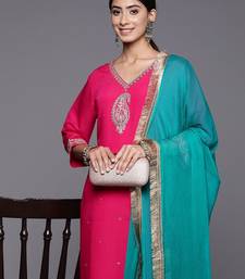 Embroidered Regular Kurta with Trousers & With Dupatta