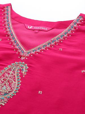 Embroidered Regular Kurta with Trousers & With Dupatta 3