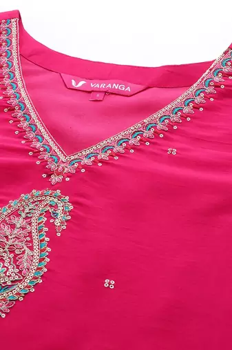 Embroidered Regular Kurta with Trousers & With Dupatta