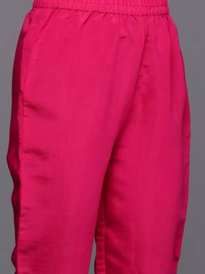 Embroidered Regular Kurta with Trousers & With Dupatta 4