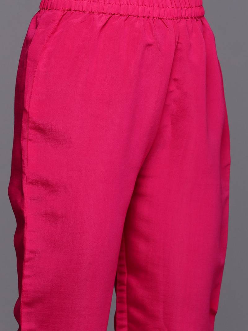 Embroidered Regular Kurta with Trousers & With Dupatta