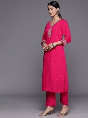 Embroidered Regular Kurta with Trousers & With Dupatta 6