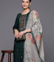 Floral Yoke Design Thread Work Kurta with Sharara & With Dupatta