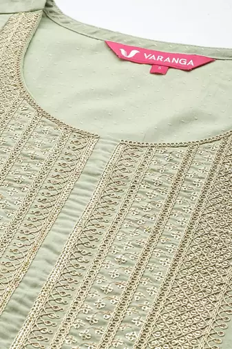 Women Embroidered Sequinned Kurta with Trousers & With Dupatta
