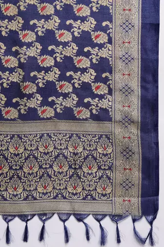 Women Embroidered Sequinned Silk Kurta with Trousers & Dupatta