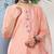 Women Peach-Coloured Floral Embroidered Thread Work Kurta with Trousers & With Dupatta