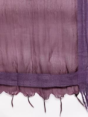 Women Mauve Ethnic Motifs Yoke Design Kurta with Trousers & With Dupatta 5
