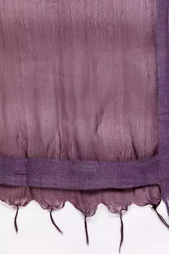 Women Mauve Ethnic Motifs Yoke Design Kurta with Trousers & With Dupatta