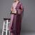 Women Mauve Ethnic Motifs Yoke Design Kurta with Trousers & With Dupatta