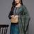 Women Teal Ethnic Motifs Embroidered Thread Work Kurta with Sharara & With Dupatta