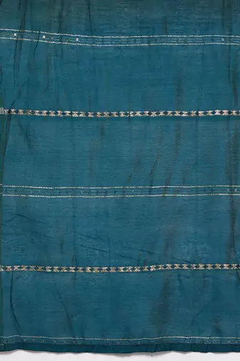 Women Teal Ethnic Motifs Embroidered Thread Work Kurta with Sharara & With Dupatta