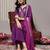 Women Purple Ethnic Motifs Yoke Design Pure Cotton Kurta with Trousers & Dupatta