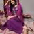 Women Purple Ethnic Motifs Yoke Design Pure Cotton Kurta with Trousers & Dupatta