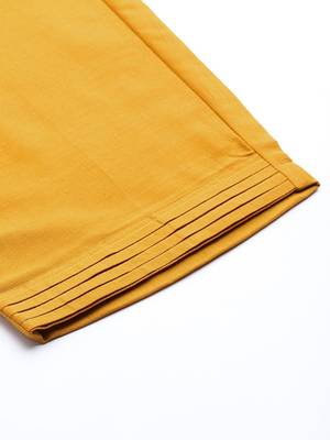 Women Mustard Yellow Ethnic Motifs Embroidered Kurta with Trousers & Dupatta 7