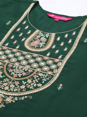 Women Floral Embroidered Kurta with Trousers & Dupatta 3