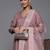 Women Mauve Embroidered Kurta with Palazzos & With Dupatta