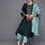 Women Green Yoke Design Thread Work Dupion Silk Kurta with Trousers & Dupatta