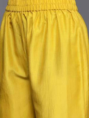 Women Mustard Yellow Ethnic Motifs Yoke Design Kurta with Trousers & Dupatta 3