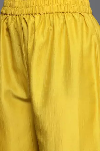 Women Mustard Yellow Ethnic Motifs Yoke Design Kurta with Trousers & Dupatta