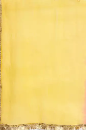 Women Mustard Yellow Ethnic Motifs Yoke Design Kurta with Trousers & Dupatta
