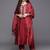 Women Maroon Embroidered Kurta with Trousers & With Dupatta