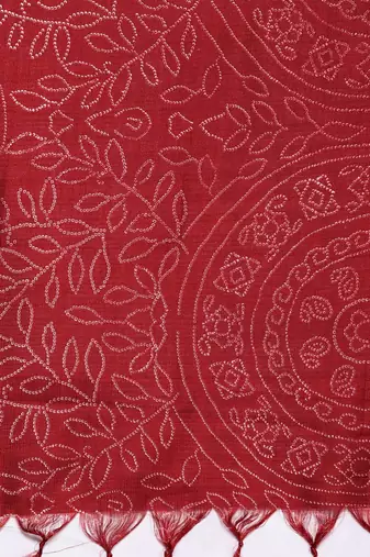 Women Maroon Embroidered Kurta with Trousers & With Dupatta
