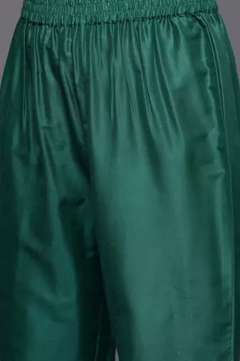 Women Green Ethnic Motifs Yoke Design Kurta with Trousers & With Dupatta