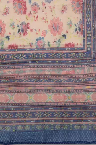 Women Peach-Coloured Ethnic Motifs Printed Kurta with Trousers & Dupatta
