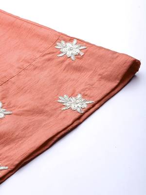 Women Peach-Coloured Ethnic Motifs Printed Kurta with Trousers & Dupatta 8