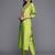 Women Lime Green Ethnic Motifs Yoke Design Beads and Stones Kurta with Trousers & With Dupatta