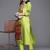 Women Lime Green Ethnic Motifs Yoke Design Beads and Stones Kurta with Trousers & With Dupatta