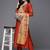 Women Rust Red Yoke Design Thread Work Kurta with Trousers & Dupatta