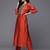 Women Rust Red Yoke Design Thread Work Kurta with Trousers & Dupatta