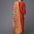 Women Rust Red Yoke Design Thread Work Kurta with Trousers & Dupatta