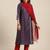 Women Purple Printed Angrakha Pure Silk Kurta with Trousers & With Dupatta
