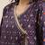 Women Purple Printed Angrakha Pure Silk Kurta with Trousers & With Dupatta