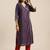 Women Purple Printed Angrakha Pure Silk Kurta with Trousers & With Dupatta