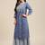 Blue And White Zari Embroidery Leheriya Kurta Sharara Set With Leheriya Dupatta