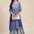 Blue And White Zari Embroidery Leheriya Kurta Sharara Set With Leheriya Dupatta