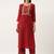 Women Maroon Floral Embroidered Kurta with Trousers