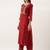 Women Maroon Floral Embroidered Kurta with Trousers