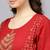 Women Red & Beige Ethnic Motifs Length A-Line Pure Cotton Kurta with Palazzos