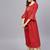 Women Red & Beige Ethnic Motifs Length A-Line Pure Cotton Kurta with Palazzos