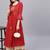 Women Red & Beige Ethnic Motifs Length A-Line Pure Cotton Kurta with Palazzos